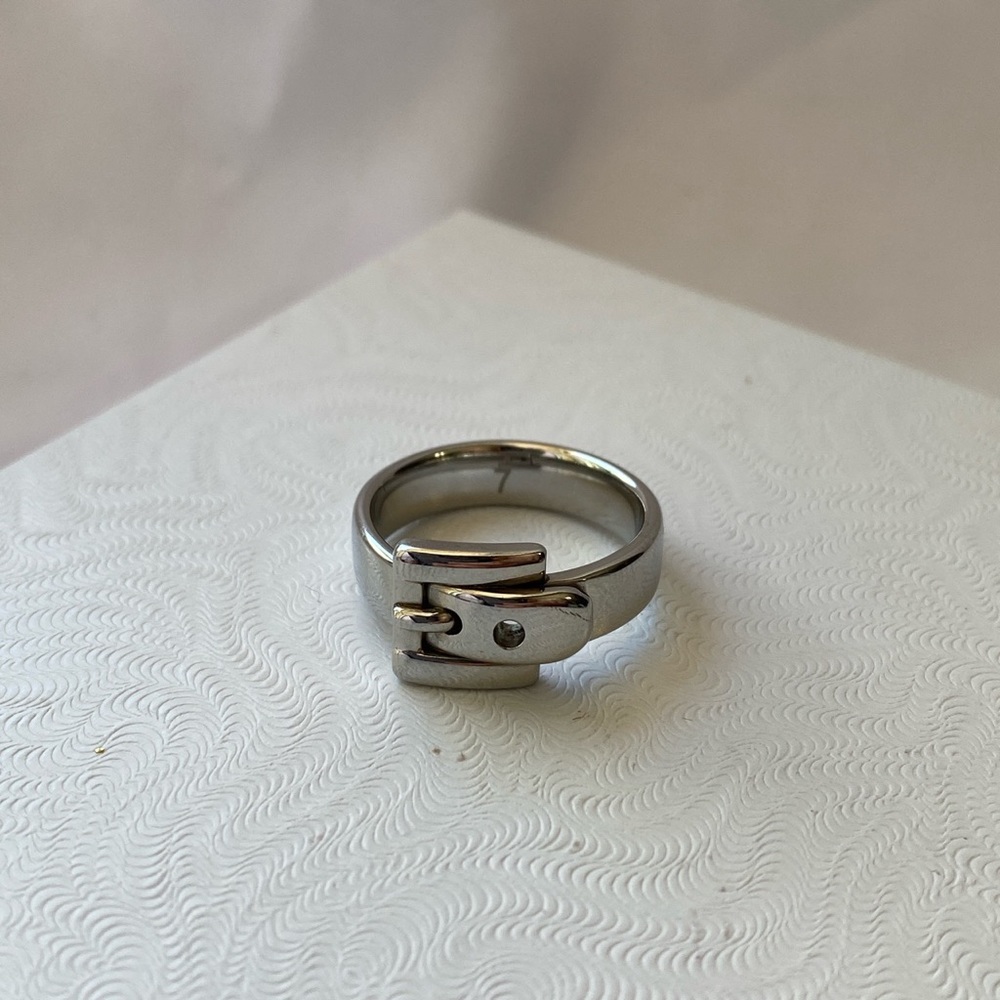 Micheal Kors silver belt buckle ring! Size 7!